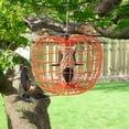 thumbnail image 2 of Demi Bonn 16" Metal Hanging Bird Feeder with Cage and 4 Metal Ports, Squirrel-proof Wild Bird Feeder for Outdoors, Orange, 2 of 9
