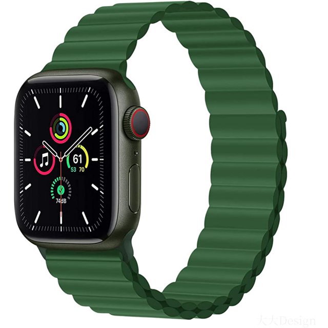 Magnetic Silicone Loop Band Compatible with Apple Watch Bands 38mm 40mm 41mm 42mm 44mm 45mm, Adjustable Loop Strap Soft Silicone Sport Wrist Band for Apple Watch Series 7 45 mm Series SE 6 5 4 3 2 1