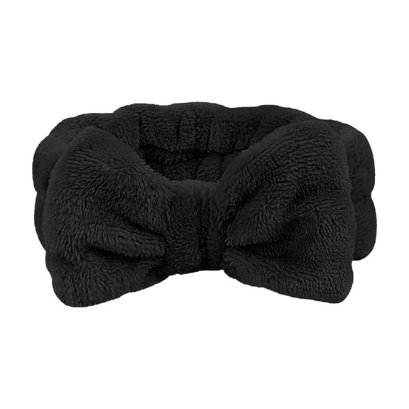 Gymayou Spa Headbands Makeup Bow Headband For Washing Face skincare headbands for women Black