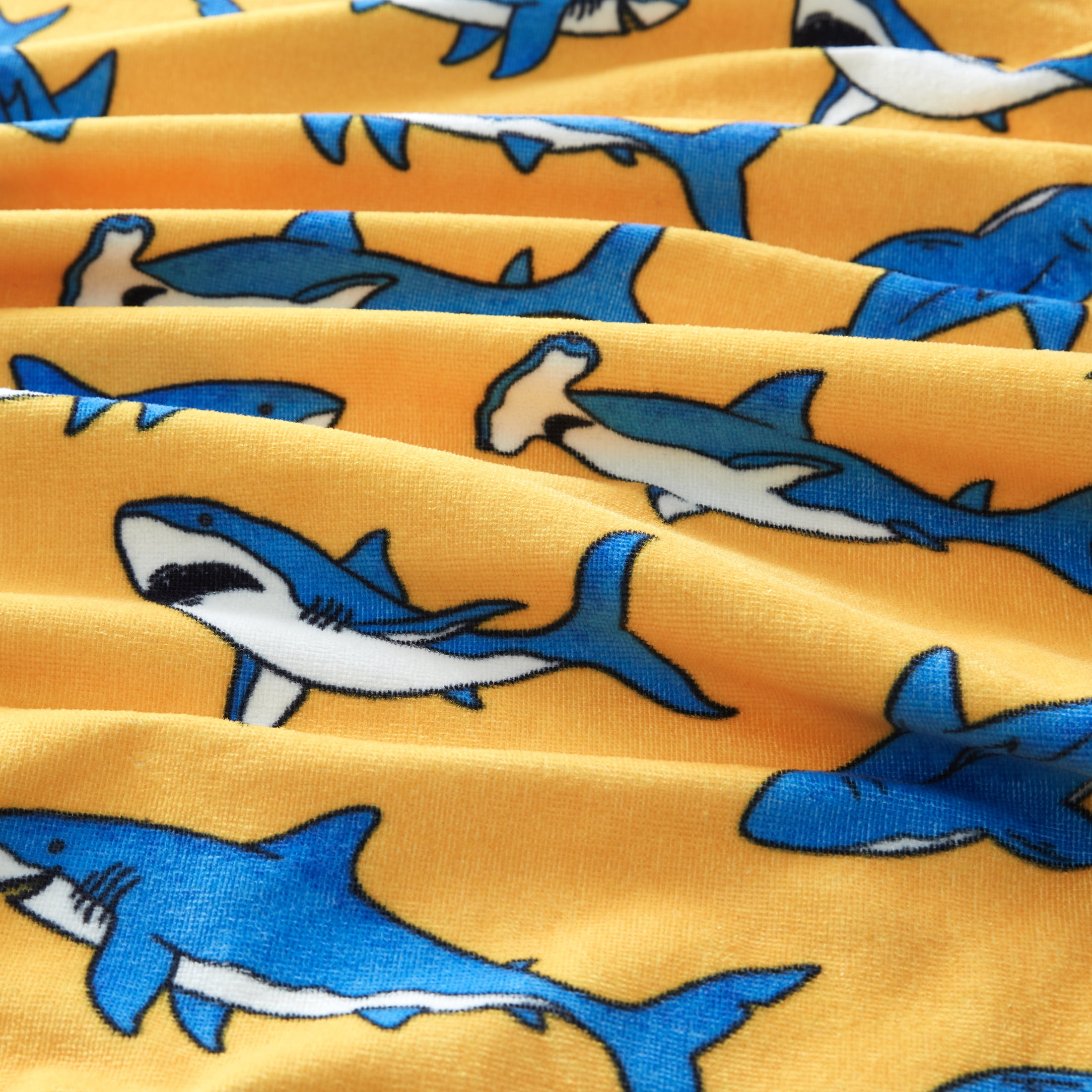Welhome Kids Towel Set, 2 Piece 100% Cotton Pool Party Towels, 380 GSM, Absorbent Bath Towels For Everyday Use, Sharks Printed Bathroom Towels