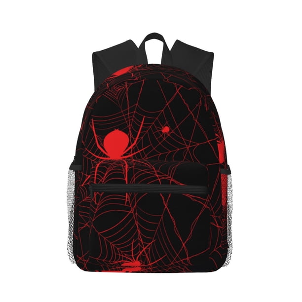 Disketp Red Spider On The Web Mochila Ligera Clásica con Múltiples Bolsillos, Mochila Casual para Hombre y Mujer, Ideal para Escuela, Trabajo y Viajes