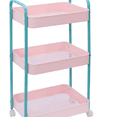 thumbnail image 1 of Carrito Organizador Multiusos 3 Niveles Con 360 Metal Ruedas Xtellar rosa, 1 of 4