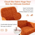 thumbnail image 3 of PAPROOS Vanity Chair with Back, Adjustable Swivel Makeup Desk Chair with Wheels and Arms, Fluffy Home Office Task Chair with Artificial Rabbit Hair for Bedroom, Dorm, Study Room, Orange, 3 of 9