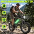thumbnail image 4 of Moveloop Ebike for Adults, 750W Motor, 20"x4" Fat Tire Electric Bike, Max 70 Miles Range, 48V/15.6Ah Mountain 28MPH E-Bike, Full Suspension, NFC Unlock, 4 of 9