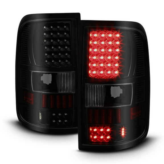 Black Smoked 2004-2008 Ford F150 Pickup Styleside LED Tail Lights Set Left Right