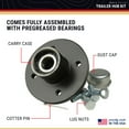 CE Smith 13110 Trailer Hub Kit 1” Spindle and 4 Studs x 4” Diameter Boat Trailer Hub Kit