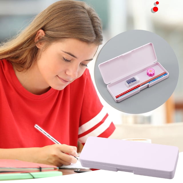 Aqestyerly Translucent Frosted Stationery Box Student Storage Pencil Bag Pencil Case Multi-Functional Plastic Pencil Case