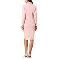 thumbnail image 3 of 2 Piece Suit Skirt Business Set for Women Long Sleeve Work Outfits Blazer Jacket Pencil Skirts Set M Apricot Pink, 3 of 5