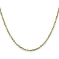 thumbnail image 2 of Solid 14K Yellow Gold 2.4mm Diamond-cut Round Open Link Cable with Lobster Lock Chain - 30", 2 of 8