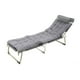 thumbnail image 3 of Cama plegable individual, tumbona reclinable plegable para acampar, oficina, pausa para el almuerzo, emergencia al aire libre, tubo redondo de 56 pulgadas, almohadilla de color gris y perla gruesa, 3 of 15