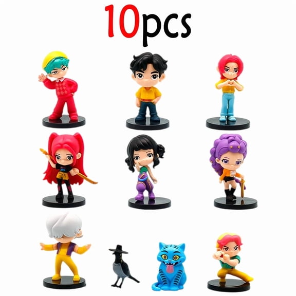 10pcs/Set Witch Huntress Squad Anime Figure Toys Q Version Derpys Tiger Rumi Mira Zoey Sussy Figurine Doll Fans Christmas Gift