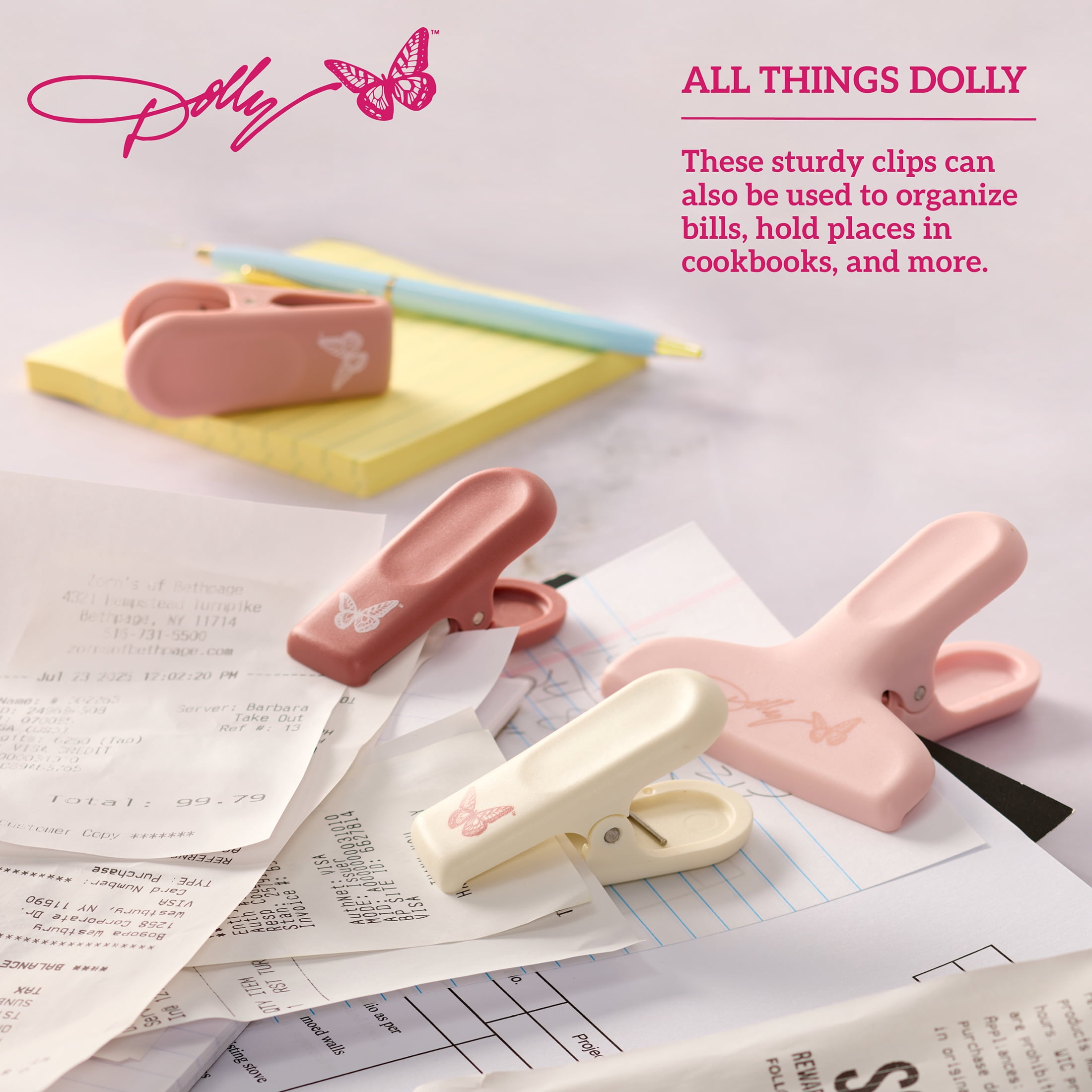 Dolly Parton Set of 6 Bag Clips, Blush