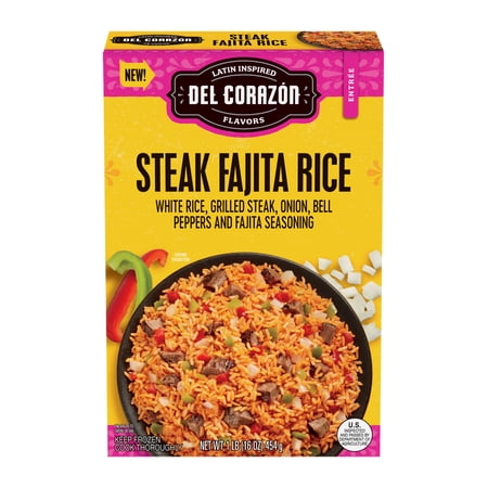 Del Corazón Steak Fajita Rice, 16 oz (Frozen Meal)