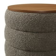 thumbnail image 5 of Mezzo Round Boucle Fabric Storage Ottoman in Pebble, 5 of 9