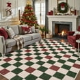thumbnail image 4 of RUG ROBOT 8'x10' Large Christmas Rugs for Living Room, Washable Non-Slip Checkered Area Rug, Soft Farmhouse Holiday Rug for Dining Room, Bedroom Xmas Accent Carpet Indoor Christmas Decor, 4 of 11