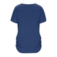 thumbnail image 7 of Womens Summer T-Shirts Ruffle Short Sleeve V Neck Dolman Tops with Side Shirring Ruched Loose Fit Shirts Spring Fashion, 7 of 7