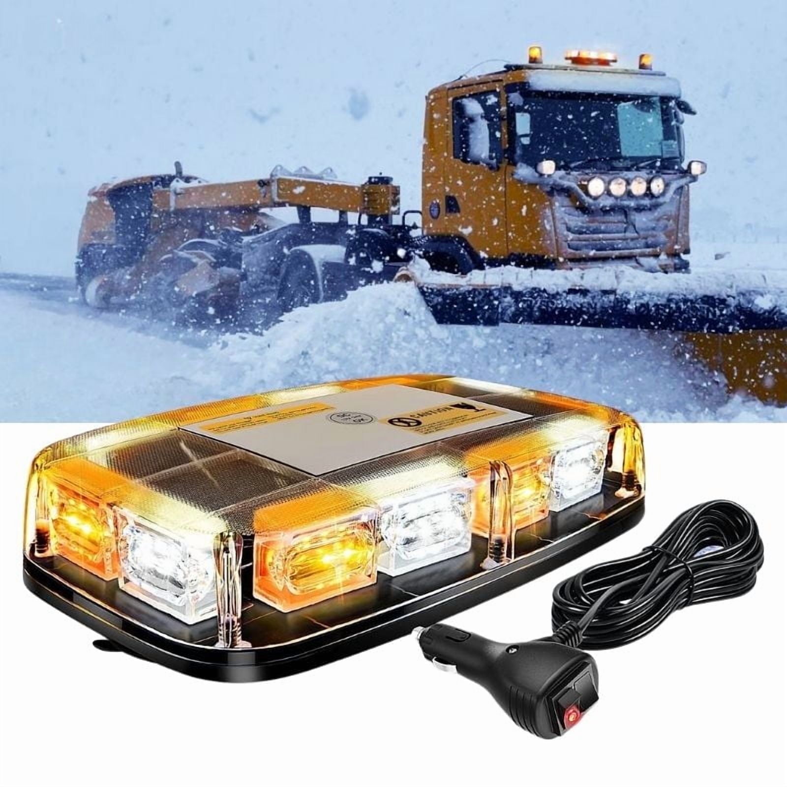 Nilight 12" Roof Top Strobe Lights 48LED Hazard Light Emergency Safety Warning LED Flashing Bar Magnetic Mount 12V 24V Cars Trucks Tractors Snow Plows