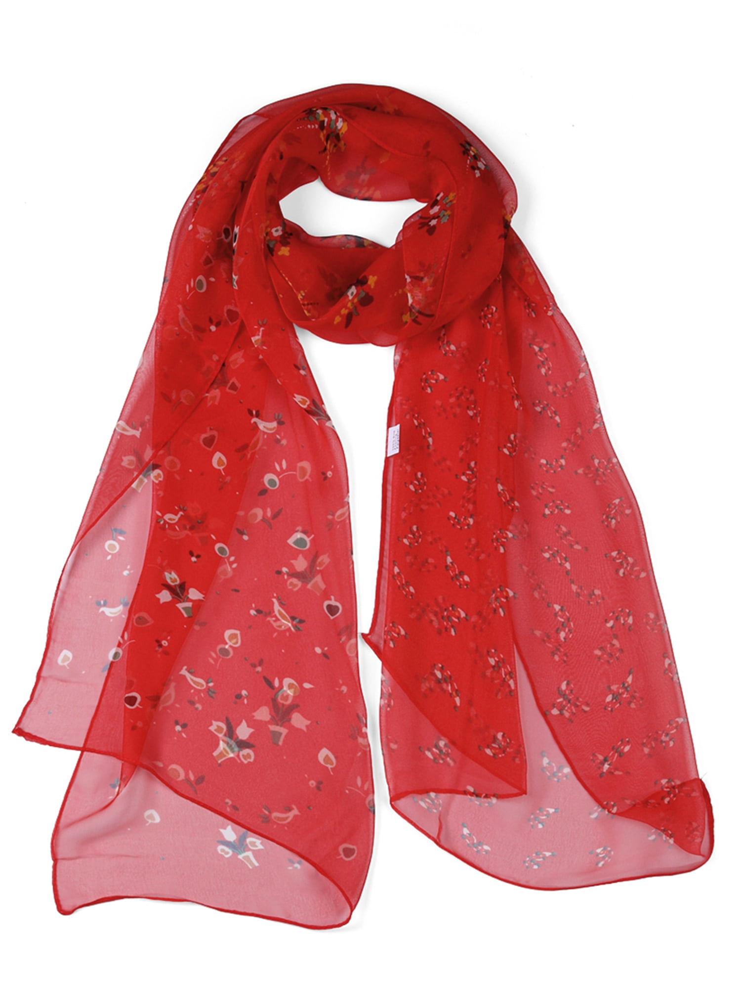 red chiffon shawl
