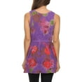 thumbnail image 2 of Sakkas Allena Sequin Embroidered Sleeveless Elegant V-Neck Blouse / Top - Purple - 2X, 2 of 4