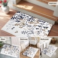 thumbnail image 5 of 2x3 Ft Entryway Area Rug, Grey Brown Leaves Kitchen Rug Runner Washable Floor Mat, Summer Botanical Non Slip Indoor Door Mat Throw Carpet for Bathroom Living Room Bedroom, 5 of 8
