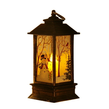 

Christmas Vintage Castle Light Christmas Tree Window Wall Lantern Lamp Holiday Decor Ornament Brushed Golden Snowman