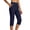 Navy, variant on Lovzfmll Active Cropped Pants for Women, Plus Size Stretch Yoga Capris, Casual Fitness Bottoms Light Blue, L