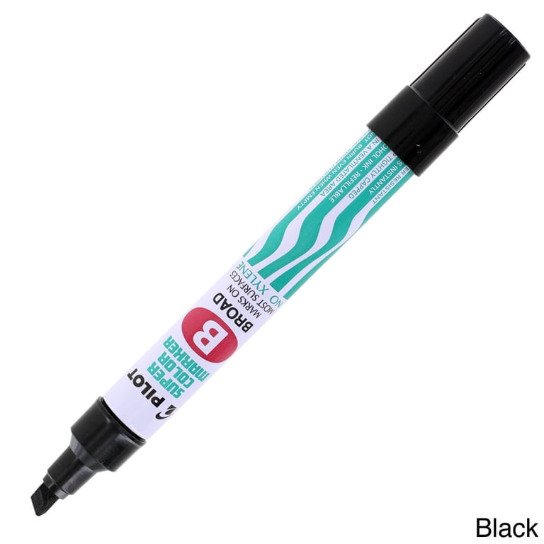 Pilot Super Color Permanent Markers, Broad Chisel Point, Xylene