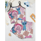 thumbnail image 3 of Conjuntos cortos de Minnie Mouse con ribete de lechuga para mujer, vestido de Casa de 2 piezas, camiseta, traje de mujer, falda de pijama de Mickey, elegante Disney, 3 of 5