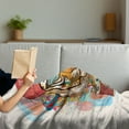 thumbnail image 3 of Animal Soft Flannel Fleece Throw Blanket, Hipster Rapper Tiger Sunglasses Hat and Camera Artist Hippie Comic Print, Cozy Plush for Indoor and Outdoor Use, 60" x 80", Multicolor, by Ambesonne, 3 of 5