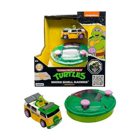 Teenage Mutant Ninja Turtles 3" Micro Shell Racers, Donatello, Ages 5 - 2.4 Ghz Rc Vehicle with Turtle Half Shell Controller - Collect All 4!