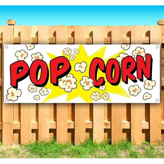 Pop Corn Customizable 13 oz Banner Heavy-Duty Vinyl Single-Sided With Metal Grommets