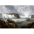thumbnail image 2 of Bodmer, Karl 14x11 White Modern Wood Framed Museum Art Print Titled - Niagara Falls Illustration in Wied-Neuwied, 2 of 4