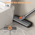 thumbnail image 2 of Scrub Brush 3-in-1 Mini Floor Scrub Brush with Long Handle Stiff Bristles and Squeegee for Bathroom Shower Kitchen Patio and Garage, 2 of 7
