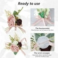 thumbnail image 3 of Pink Wrist Corsage and Boutonniere 4 Sets for Bridal Wedding Ceremony Party Artificial Prom Flowers, 3 of 5