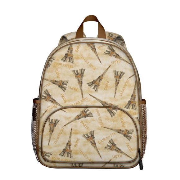 Students Backpack with Fashion and Paris Vintage Style Design - Travel and Adventure Lightweight School Bag for Students and Students
