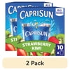 (2 pack) Capri Sun Flavored with Other Natural Flavor Juice Drink Blend, 10 Pouches, for School Lunches and On-the-Go Hydration, Strawberry Kiwi, All Natural Ingredients, 6 fl oz