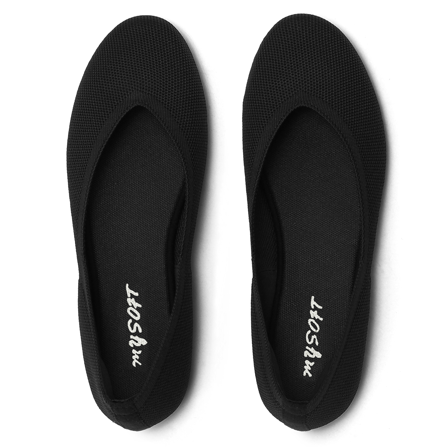Rexoro Women's Flats Shoes Round Toe Breathable Knit Shoes Comfortable Slip on Casual Ballet Flats