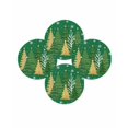 thumbnail image 7 of 13 Inch Round Placemats Set of 4, Green Christmas Tree Non Slip Heat Insulation PP Table Mats, Golden Xmas Tree Snowflake Winter Washable Place Mats for Kitchen Dining Party Table Decor, 7 of 7