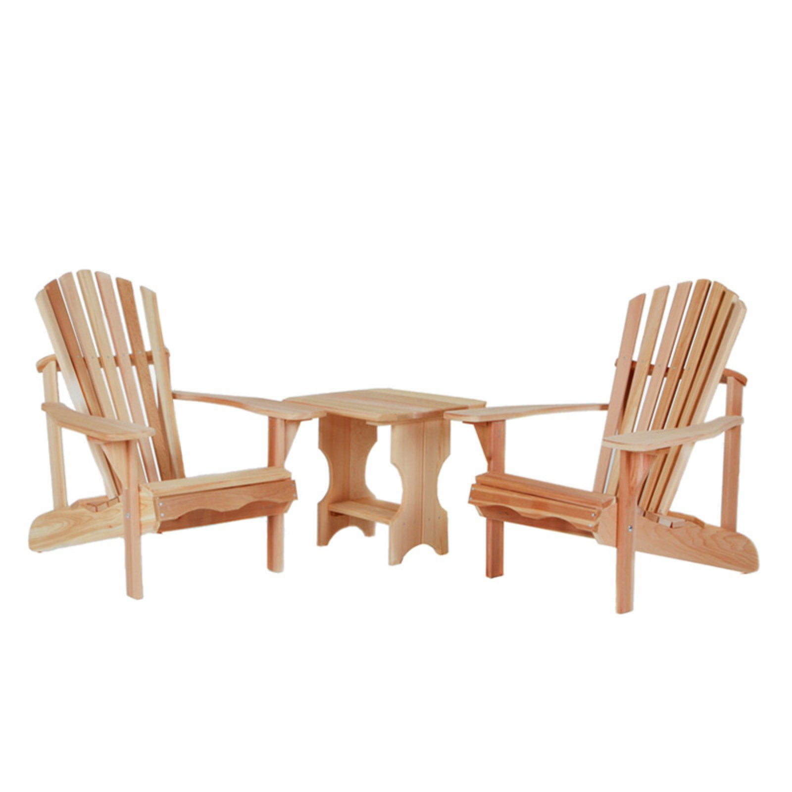 All Things Cedar Adirondack Chairs with Side Table 3 pc. Set Western