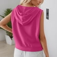 thumbnail image 4 of SONXAHE Cropped Cut Sleeveless Hoodie for Women Slim Fit Street Daily Tank Pullover, 4 of 7