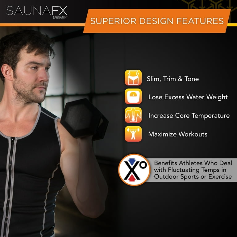 SaunaFX Men's Slimming Neoprene Sauna Vest with Microban