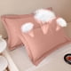 thumbnail image 5 of Fundas de almohada de tejido de algodón Tamaño estándar - cierre de envoltura suave y transpirable - 18,89x29,13 in, paquete de 2 - amarillo, morado, gris, café, azul, rosa, 5 of 6