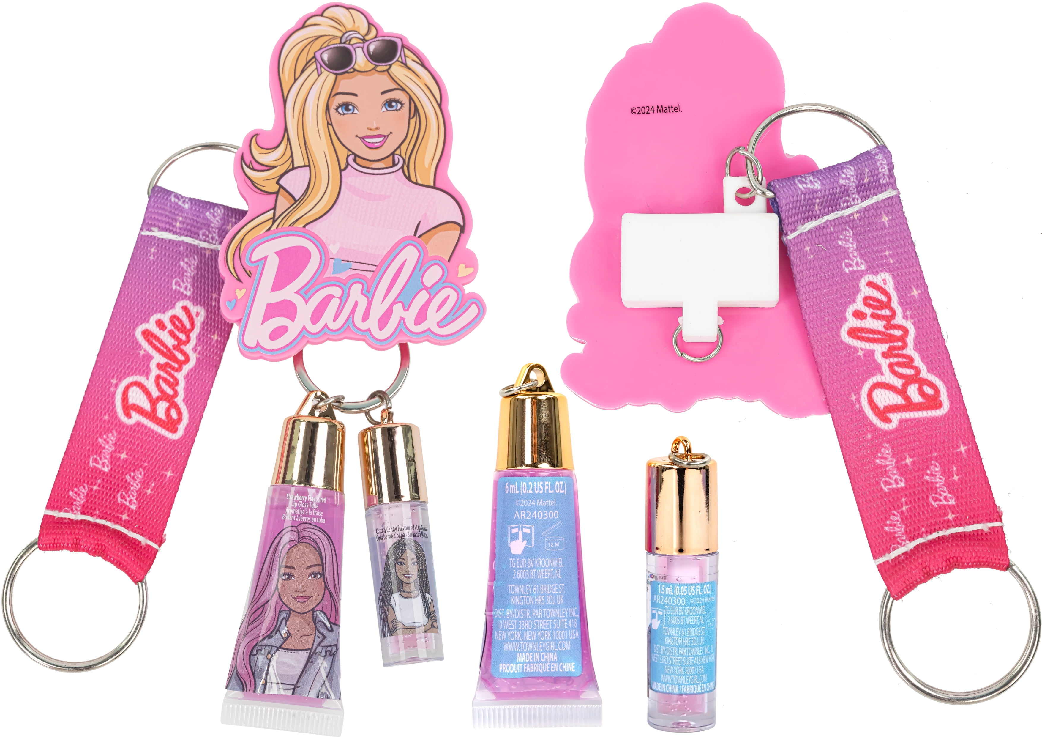 Ensemble de petits porte-clés brillants à lèvres Barbie