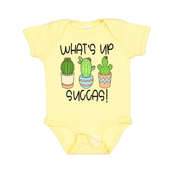 Inktastic What's Up Succas Funny Cacti Plants Boys or Girls Baby Bodysuit