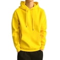 thumbnail image 1 of Men Kangaroo Pocket Plain-Colour Sweaters Hoodies for Winter Sports Casual, 1 of 8