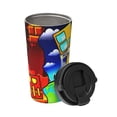 thumbnail image 2 of Lsque Geometry Dash Pattern Travel Coffee Mug 16oz: Insulated Coffee Cup with Leakproof Lid, Coffee Tumbler, Reusable Coffee Cups with Seal Lid, 2 of 8