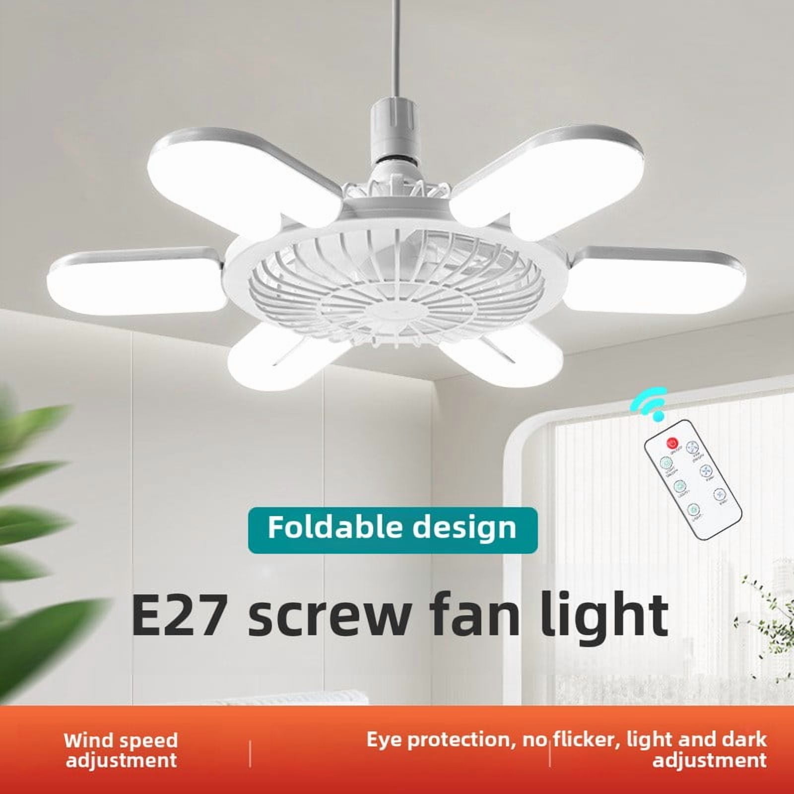 LETOUR 6000 Lumen Fan Lamp 2-in-1 Ceiling Light & Fan with 3 Adjustable Speed Timer Function with Remote Control, Energy-Saving, 18dB Quiet, Eye Protection No Flicker, E26/27 Socket