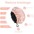 thumbnail image 4 of Phogary 4 Pack Double Layer Waterproof Silk Bonnet, Adjustable Satin Hair Night Caps, Head Wraps for Women Sleeping Shower Long Hair, Curly Hair, 4 of 9