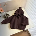 thumbnail image 2 of Baby Girls Open Front Hoodie Cardigan Long Sleeve Casual Oversized Sweatshirt Kids Winter Clothes Thick Chunky Sweater Coats, 2 of 9