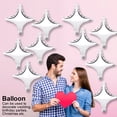 thumbnail image 4 of 10 Uds. Globos de aluminio de estrella de cuatro puntas de 10 "decoración del banquete de boda de aniversario globo plateado, 4 of 6